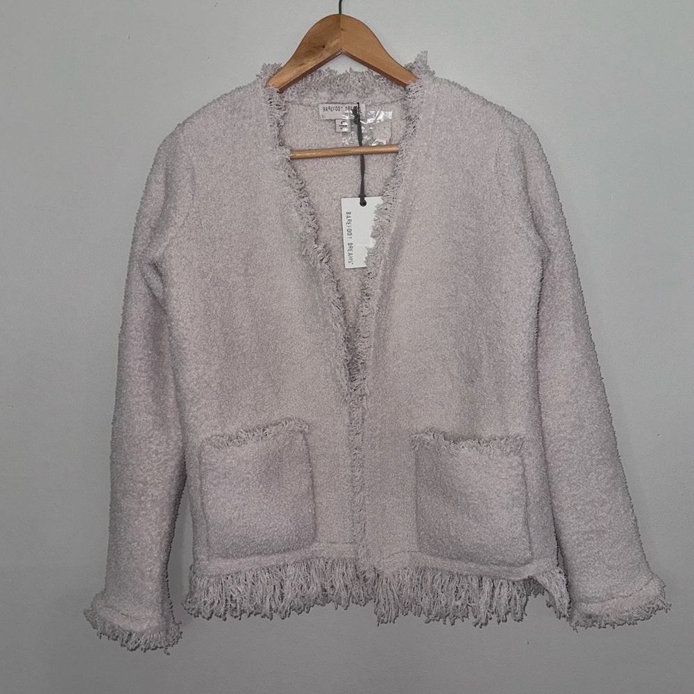 Barefoot Dreams Almond CozyChic Fringe Jacket Size XS - Picture 8 of 13